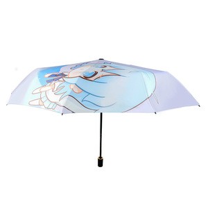 VOGRACE NO MOQ Windproof Case Custom Full Printed 3  Folding Umbrella with your design