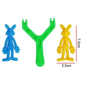 Walmart Factory Audit Promotion TPR Rabbit Shooter Toy Slingshot Toy For Kids Outdoor Interesting Slingshot Toys