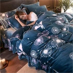 Warm Soft Winter Thickening Flannel Bedding sets Coral Fleece 4pcs Bed Skirts duvet cover Bedding Set