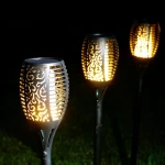 Waterproof fire torch 96LEDs solar dancing flame led garden lawn lighting