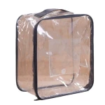 Waterproof PVC transparent hand-held zipper clothes storage blanket steel wire packaging bag