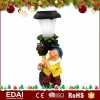 Waterproofing solar item poly fiber sitting gnome garden ornament with led