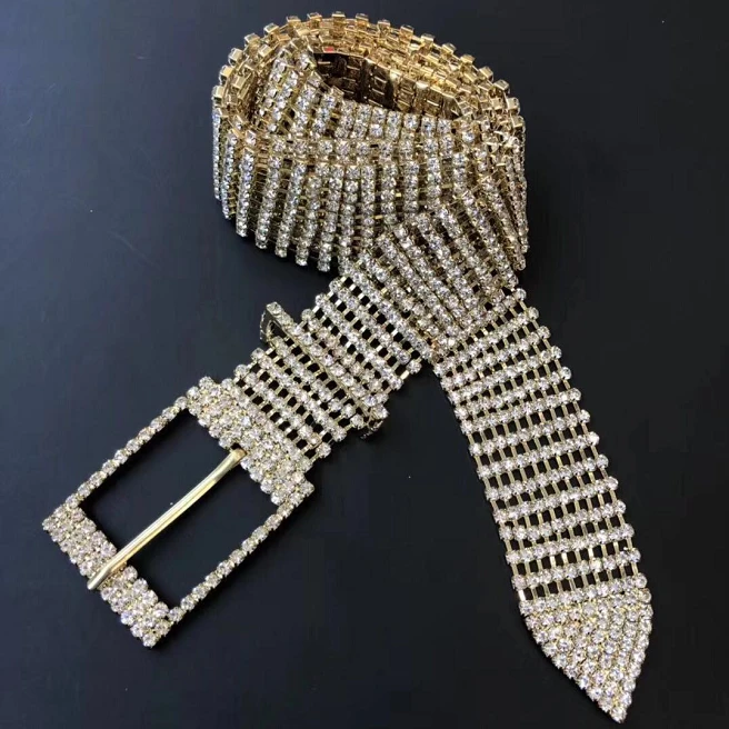 Welded cup chain rhinestone crystal strass belt