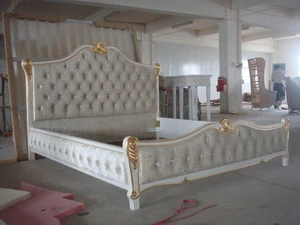 white and gold bedroom furniture, strong wooden bed frame