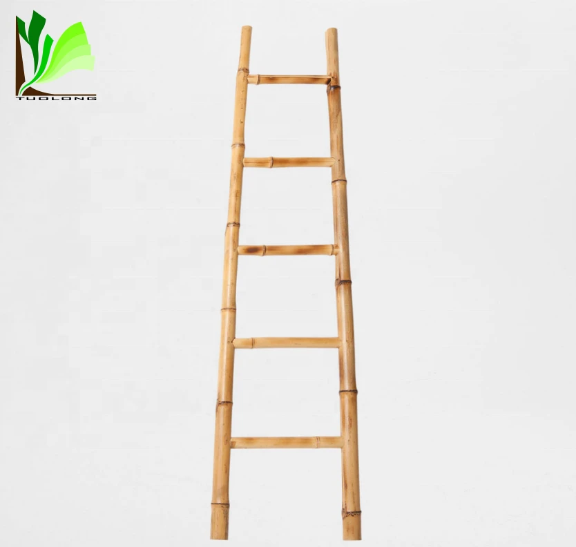 white bamboo decorative ladder