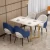 Import White high glossy marble top simple gold legs Rectangle dining table set 4 6 seater from China