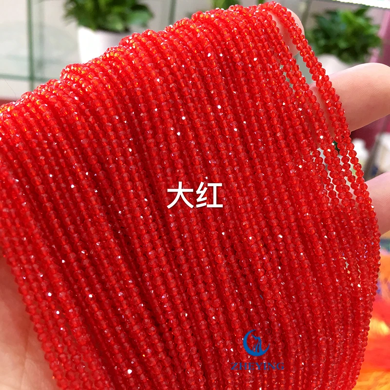 Wholesale 3mm Rondelle Faceted Glass Beads Red Hydro Beads
