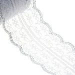 Wholesale 45mm New Embroidered Floral Lace Trim Ribbon for Sewing Bridal veil Wedding Decoration Gift Package Waisstband