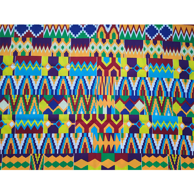 Wholesale african kente cloth fabric prints 6 yards real wax  for sofa fabric hitarget wax fabric matching lace fabrics SS-P08
