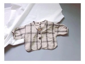 Wholesale Baby Boys Girls Jackets Plaid Autumn Cotton Baby Girl Clothes Outerwear