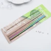 Wholesale bar accessories cheap metal stainless steel colorful reusable drinking straws with cleaning brush and case