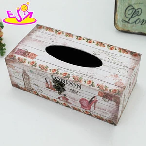 wholesale cheap home decorative wooden tissue box W18A004