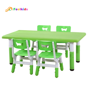 Wholesale children table and chair rectangle plastic desk table chairs set for kindergarten kids use