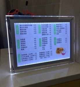 Wholesale clear a4 acrylic display stand with led light