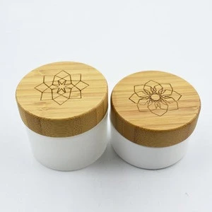 wholesale cosmetic jars empty bamboo lid 1oz 2oz 4oz 6oz 8oz