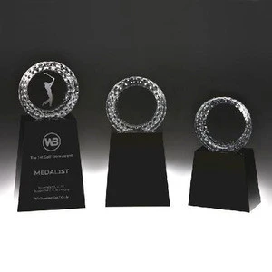 Wholesale crystal golf trophy crafts