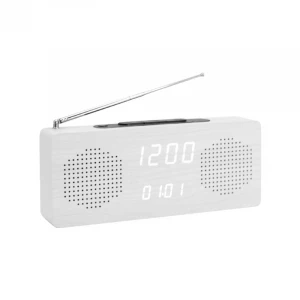 Wholesale Custom Creative Digital White Alarm Clock With Radio Temperature Sensor