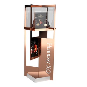 Wholesale custom floor standing bottle glorifier glass holder retail for bar wine display rack