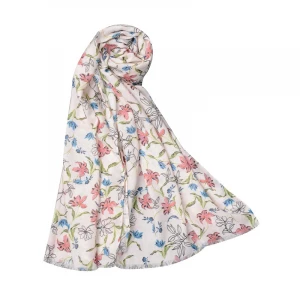 Wholesale custom summer light and breathable floral shawl scarf silk scarf