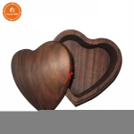Wholesale exquisite empty craft wooden heart shape boxes