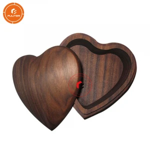 Wholesale exquisite empty craft wooden heart shape boxes
