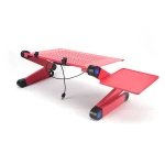 Wholesale flexible metal smart desktop computer bed table laptop desk with cooling fan and mouse pad