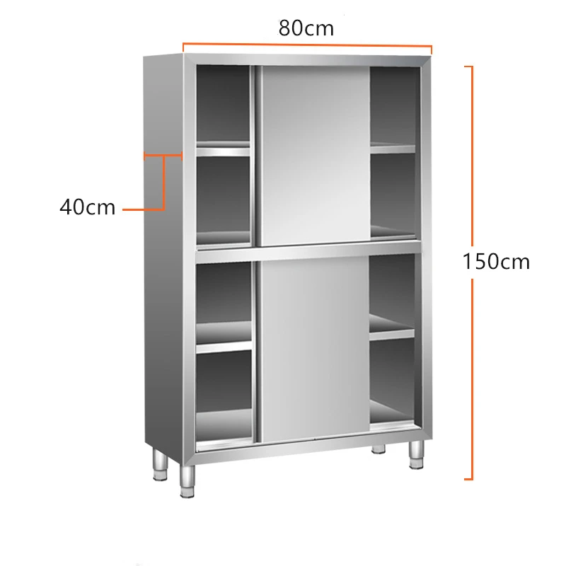 Wholesale high quality stainless steel upright storage cabinet with sliding doors