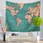 Wholesale hot sale art bedspread dorm world map wall tapestry