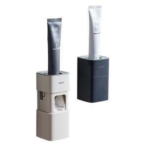 Wholesale household bathroom automatic high quality toothpaste dispenser plastic toothpaste squeezer with cover