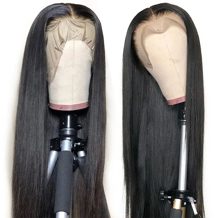 Wholesale Indian Unprocessed Raw Remy Lace Frontal Wig, Virgin Cuticle Aligned Peruvian Human Hair Front Lace Front Wigs