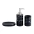 Import Wholesale modern simple White Black Marble 5-Piece Polyresin Bathroom Accessories Set soap pump dispenser for bath home hotel from China