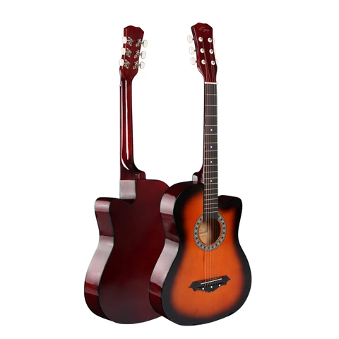 Wholesale musical instrument guitar 38 inch basswood plastic acoustic guitar HEBIKUO Y-38C