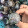 Wholesale natural fluorite quartz carved mushroom crystal crafts