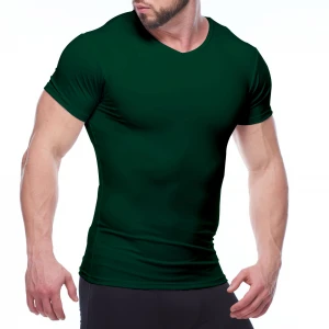 Wholesale new slim fit compression t shirt men short sleeve compression fitting wear gym clothing compression shirt