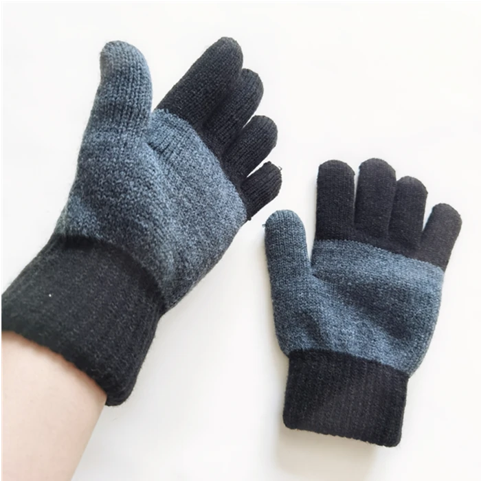 Winter Double Knitted Gloves Soft Finger Windproof Gloves