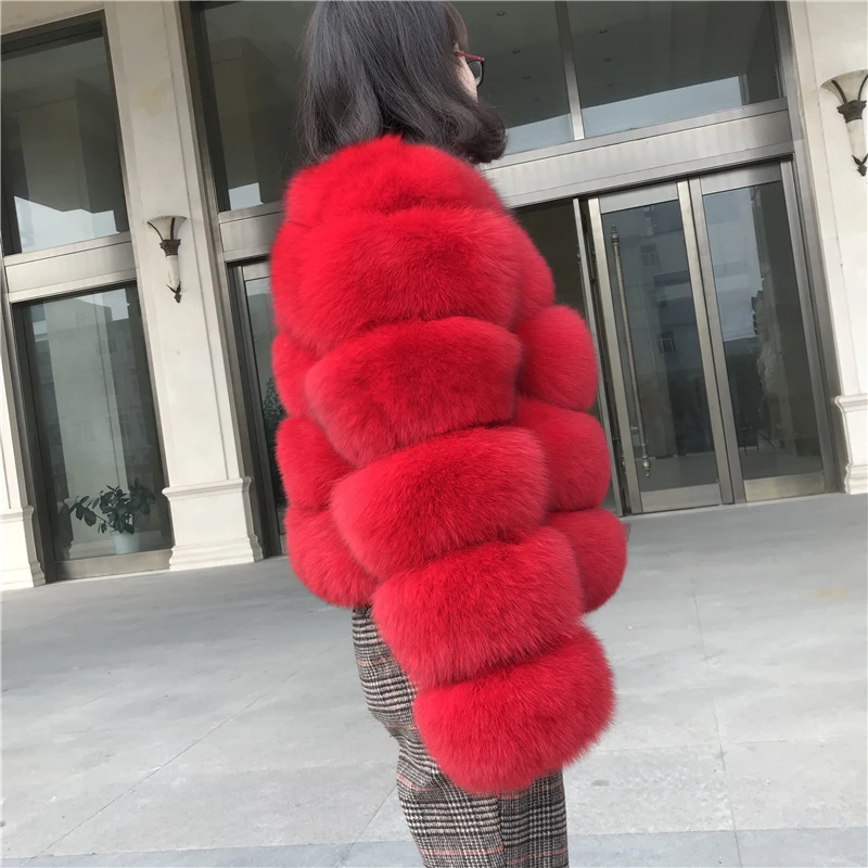 Winter Warm Real Fur Coat Woman Classic Style Fox Fur Coat Real Red Fur Coat Women
