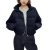 Import Women&#39;s Fluffy Quilted Crop Puffer Jacket High Collar Vintage Styling from USA