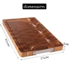 Wood Acacia Cutting Board Kitchen Large Reversible Chopping Board 4 Compartments Juice Grooves Butcher Block