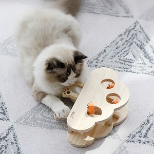Wood Cat toy pet furniture Cute Cat Whack A Mole Game Cat Wooden Toys