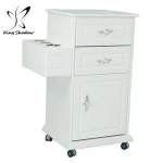 wooden salon trolley vintage rolling marble top hair salon trolley cart
