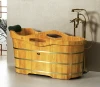 Wooden sauna spa soaking tub,freestanding wooden bathtub