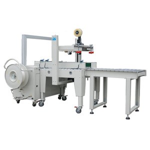 XFK-1C Hualian Automatic Machinery Boxes Carton Box Sealing Sealer Strapping Machine Packaging Packing Production Line