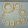 XH499 12.5mm-125mm Maple Wooden Teether Round Ring Play Gym Toys DIY Crafts Baby Teether