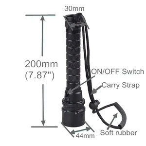 XM-L2 T6 2*18650 Battery Anti-slip Grip Feel Good In Hand Light On Switch On Off Switicdiving powerful led flashlight