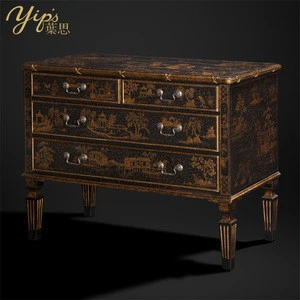Yips LD-1403-1164 Chinoiserie Series Handpainted Chinoiserie Pattern Livingroom Antique Classical Side Cabinet