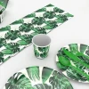 YOT Summer Tropical Palm Leaves Disposable Plates Hawaii Party Decor Birthday Wedding Tableware Event Supplies