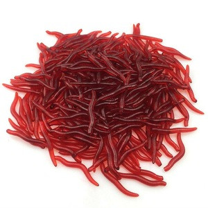 Z1521   Trout fish Lures tackle 3.5cm Soft Plastic Bait Lure Soft Lure Red Worms Earth Worm Fishing Baits