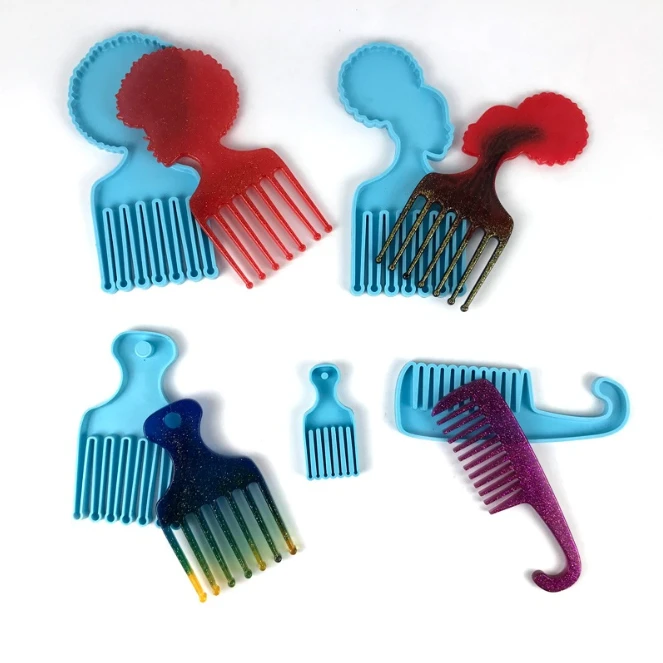 Z934 Head comb series silicone mold crystal resin creative silicone cake mold