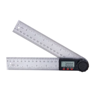 0-360 Degree 2in 1 stainless steel digital display angle protractor woodworking tool angle measuring instrument.