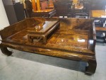 Ebony Wood Sofa, Living Room, Solid Wood Combination Furniture,Household Size Storage Sofa